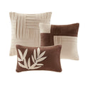 7 Piece Faux Suede Comforter Set Beige King King Beige Polyester