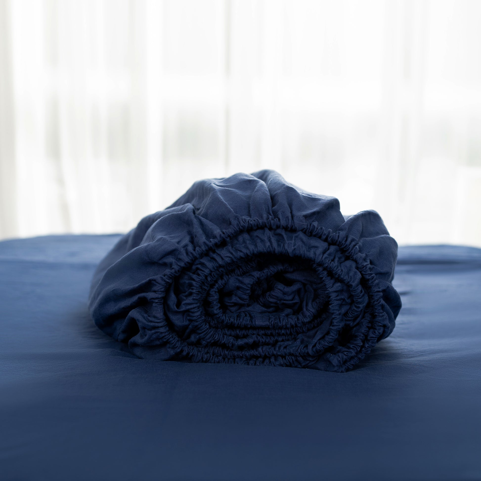 Fitted Queen Sheet 1 Pc, Bed Sheets Queen Size, Linen Sheets Queen Size, Hotel Sheets Navy Linen