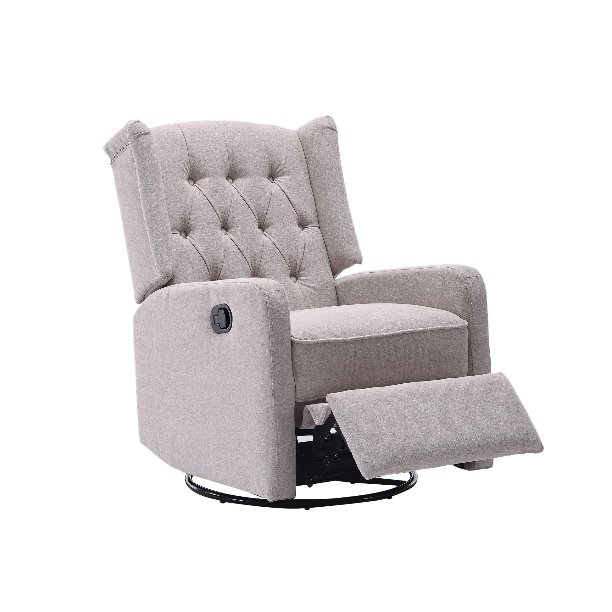 Coolmore Rocking Recliner Chair,360 Degree Swivel Nursery Rocking Chair,Glider Chair,Modern Small Rocking Swivel Recliner Chair For Bedroom,Living Room Chair Home Theater Seat Beige Beige Linen