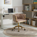 Velvet Vanity Chair With Wheels, Accent Chair Makeup Vanity Chair With Hand Woven Backrest, Modern 360 Swivel Home Office Desk Chair For Study, Bedroom, Living Room Gray Iron Gray Primary Living Space Foam Modern Lounge Chair Cross Back 1 Velvet