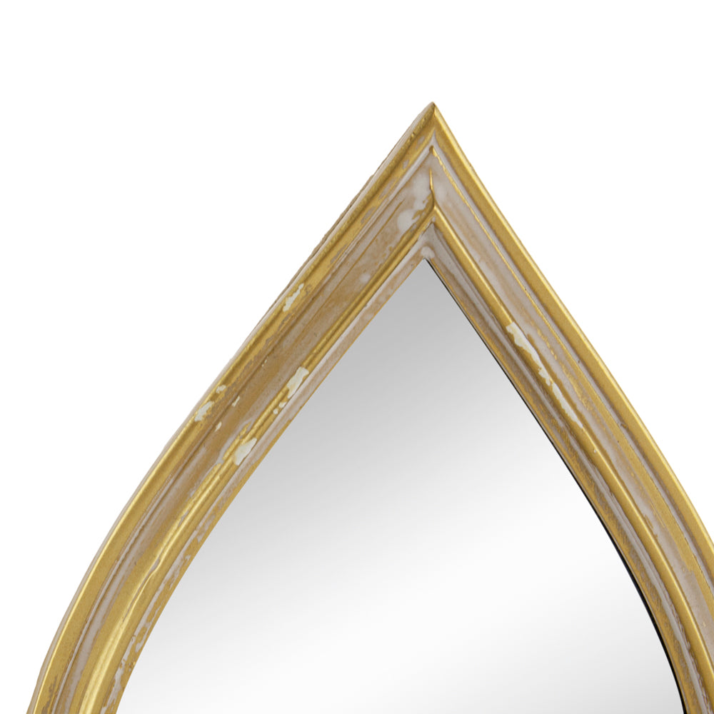 Decorative Mirror For Wall Decor, 6.5X13" Antique Gold Polyresin