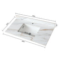 43 Inch Marble Vanity Top, Bathroom Vanity Top With Undermount Rectangular Middle Sink And 4