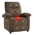 Recliner Chair With Message And Heater, Recliner Chair For Adult, Manual Control Message Chair Brown Steel