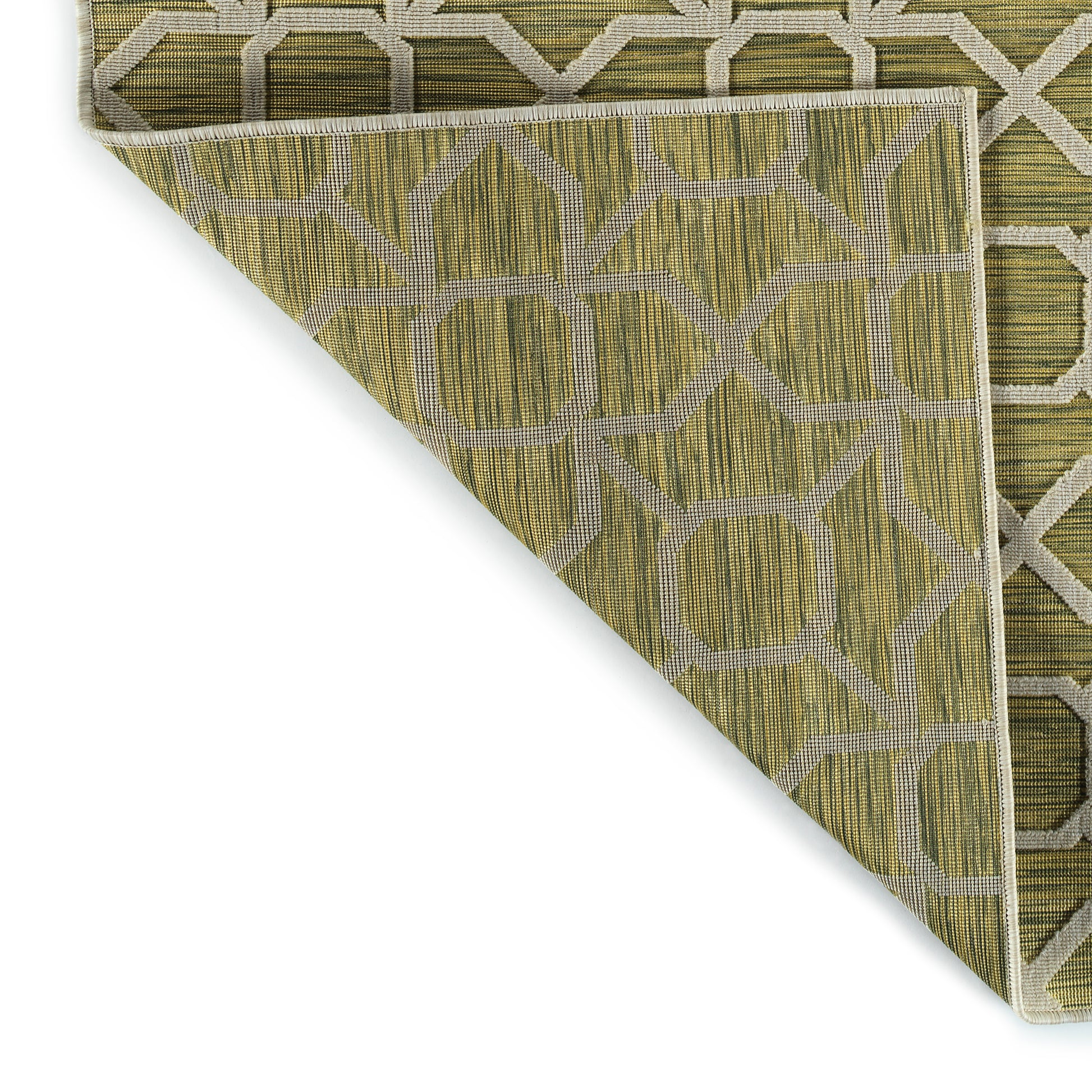 Contemporary, Transitional, Geometric, Textured, High Low Cut & Loop 2' X 3' Rectangle Throw Rug Lime Green Polypropylene