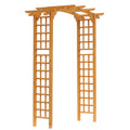 Outsunny 90In Wood Garden Arbor Arch With Trellis Wall For Climbing & Hanging Plants, Decor For Party, Weddings, Birthdays & Backyards Natural Wood