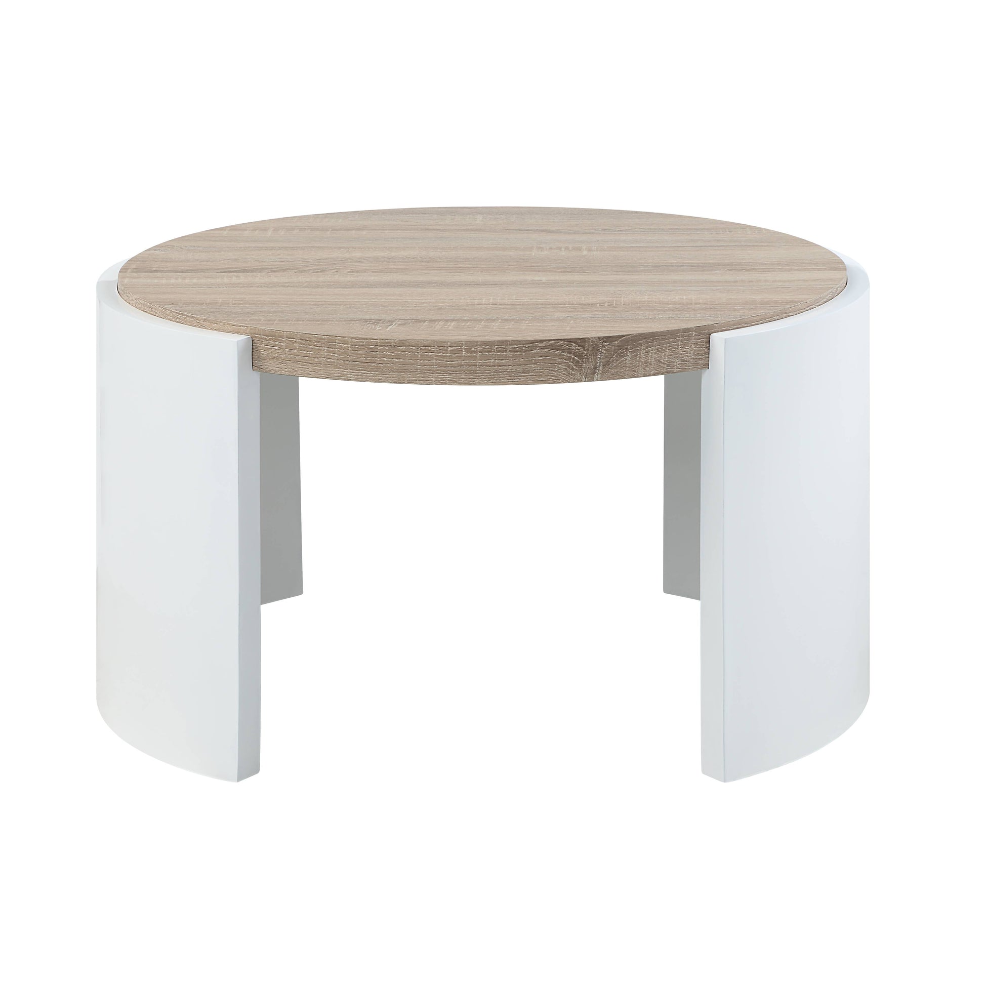 Oak And White High Gloss 1 Drawer Coffee Table Oak Primary Living Space Round Mdf Sled