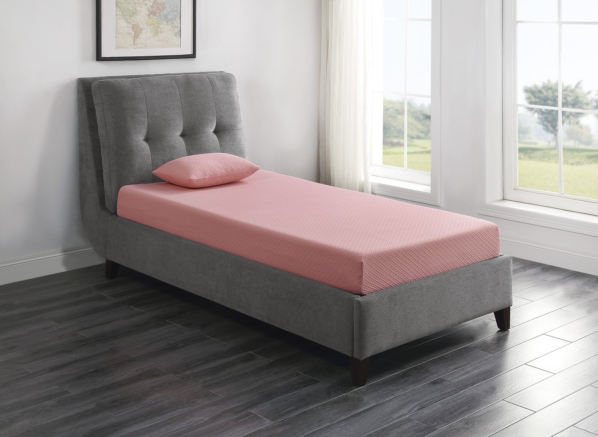 7Inch Full Mattress And Pillow Setfabric Gel Infused Memory Foam Mattress, Pink, Mattress In A Box Full Pink Bedroom Foam