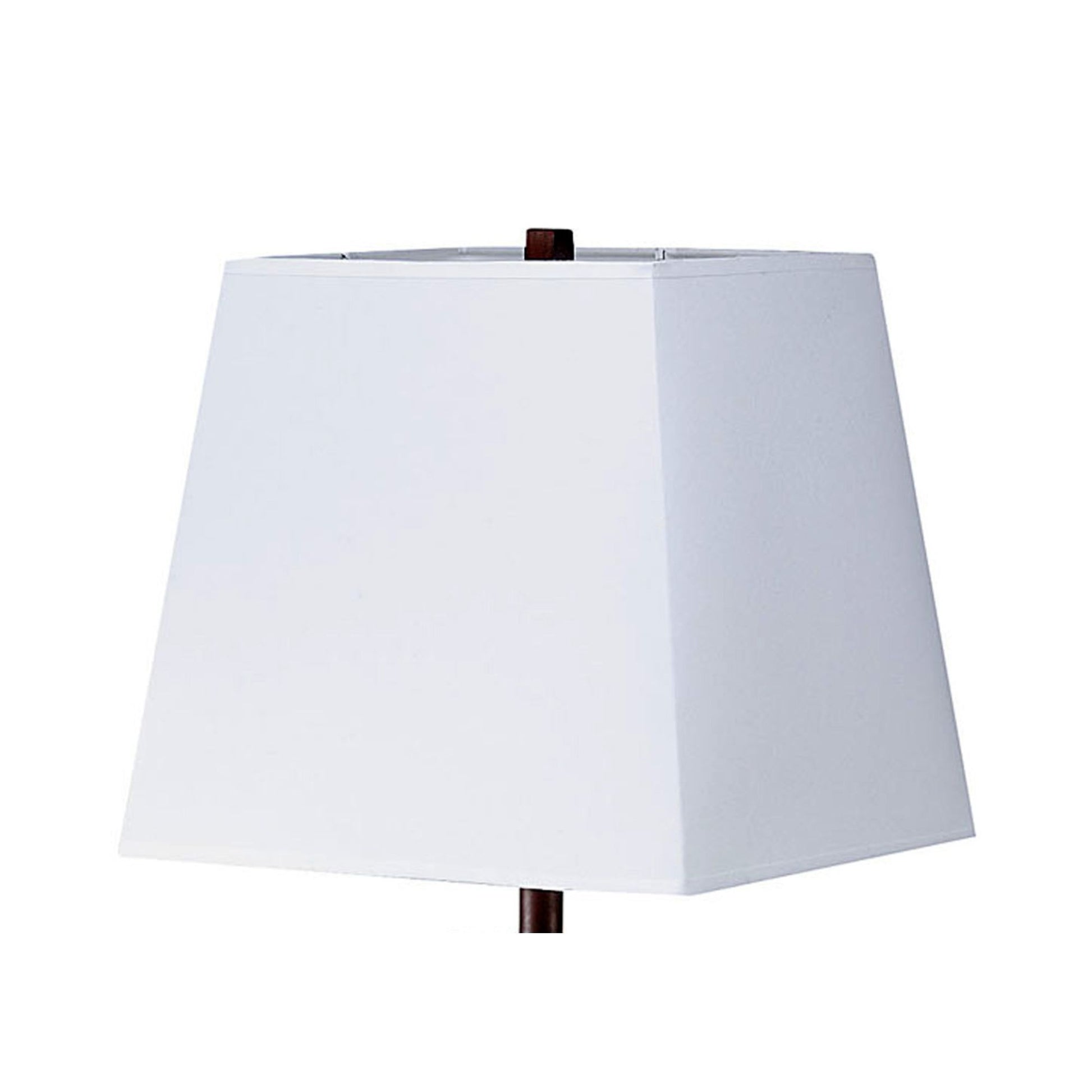 27.5" Tall Polyresin Table Lamp With Dark Cherry Finish, White Fabric Shade Multicolor Polyresin