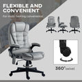 Homcom 6 Point Vibrating Massage Office Chair With Lumbar Heat Gray Gray Polyester