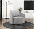 Modern Sleek Design Swivel Chair Cushion Seat Soft Gray Chenille Upholstered Plush Back Pillow Living Room Furniture 1Pc Gray Primary Living Space Modern Plywood,Solid Wood