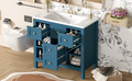 36'' Bathroom Vanity With Resin Sink Combo, Solid Wood Frame Bathroom Storage Cabinet, Freestanding Vanity Set With 5 Drawers& Soft Closing Doors Same As Sw000141Aam Blue Bathroom Solid Wood Mdf Resin