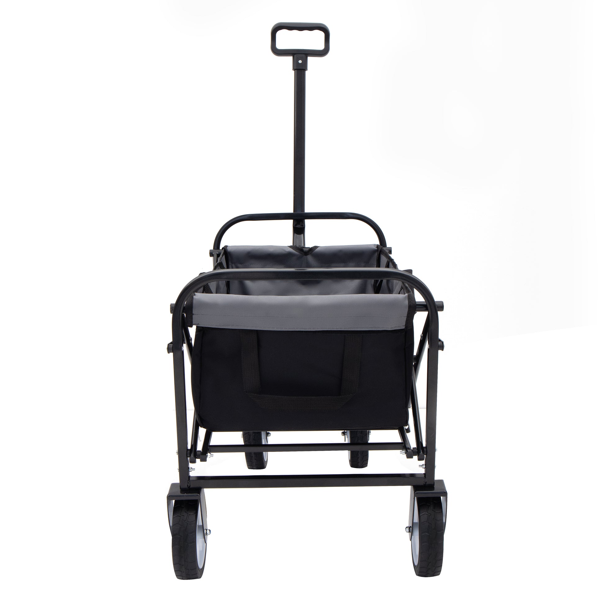 Minimeetall Strap Collapsible Foldable Wagon Cart With Strapping System, Beach Wagonutility Cartutility Wagon Grocery Cart For Camping Shopping Sports Gardeing Fishing Supports 225Lbs Black Black