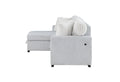 Ford Light Grey White Reversible Pull Out Sofa Bed Light Gray Fabric 3 Seat