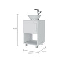 Single Bathroom Vanity, One Open Shelf, Single Door Cabinet, White White Solid Wood Mdf Engineered Wood