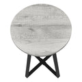 Accent Table, Side, Round, End, Nightstand, Lamp, Living Room, Bedroom, Grey Laminate, Black Metal, Contemporary, Modern Grey Metal