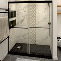 Shower Doors Matte Black Tempered Glass