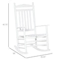 Outsunny Traditional Wooden High Back Rocking Chair For Porch, Indoor Outdoor, White White Wood