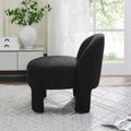 Hoop Gauze Lounge Chair With Soft Cushion And Backrest, Need To Be Assembled, Suitable For Living Room Bedroom Dining Room Black 24.5