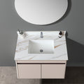 37 Inch Marble Vanity Top, Bathroom Vanity Top With Undermount Rectangular Middle Sink And 4