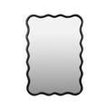 Solid Wood Wavy Rectangle Mirror Black 40