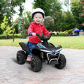 Qaba Kids Atv Quad, 6V Ride On Toy With 1.6Mph Max Speed, Rechargeable Battery, 4 Wheeler Battery Powered With Lights, Forward & Reverse For Toddlers, Black Black Polypropylene