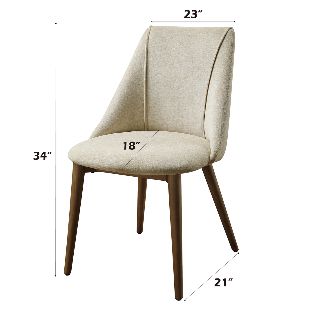 Willene Polished Microfiber Beige Side Chair Set Of 2 Beige Synthetic Wood