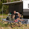 Outsunny 2 Person Folding Camping Cot For Adults, 50