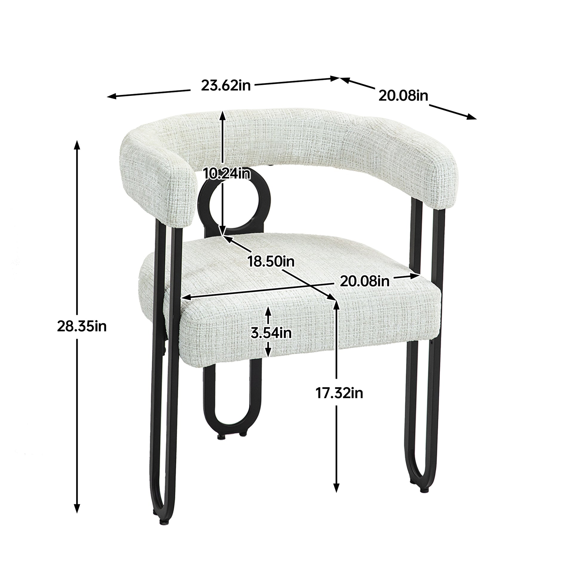 Coolmore Contemporary Designed Chenille Fabric Upholstered Accent Dining Chair Barrel Side Chairs Kitchen Armchair For Living Room Set Of 2 Beige Chenille Beige Foam Chenille