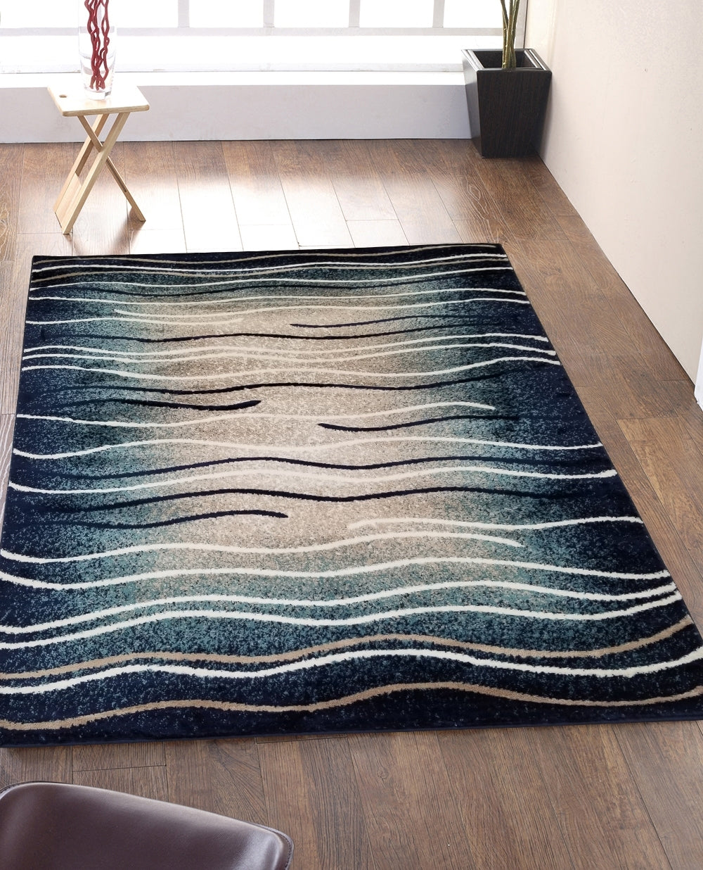 Jersey Area Rugs, Carpets For Livingroom, 7X10 Area Rugs ,3001 Blue Rectangle 8&10 Blue Contemporary Abstract Polypropylene