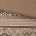 7 Piece Jacquard Comforter Set Brown Gold Cal King California King Brown Gold Polyester
