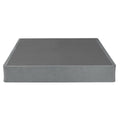 9 In. Twin Xl Size Folding Mattress Box Spring Foundation Bed Base, Polyester, Metal Frame, Gray Gray Bedroom Contemporary Metal Polyester Twin Xl