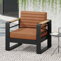 Giovanna Club Chair Orange Fabric Metal