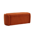 Coolmore Storage Ottoman,Bedroom End Bench,Upholstered Fabric Storage Ottoman With Safety Hinge, Entryway Padded Footstool, Ottoman Bench For Living Room & Bedroom Orange Orange Foam Velvet