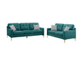 Eye Catching Attractive 2Pc Sofa Set Teal Blue Velvet Fabric Sofa Loveseat W Pillows Couch Firm Tufted Cushions Living Room Teal Blue Primary Living Space Firm Tufted Back Contemporary,Modern Pine Square Arms Pine,Plywood,Velvet 5 Seat