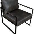 Modern Accent Chair Cushioned Seat Dark Gray Faux Leather Upholstery Black Metal Frame 1Pc Style Comfort Durability Elegance Look Dark Gray Primary Living Space Industrial,Mid Century Modern,Modern