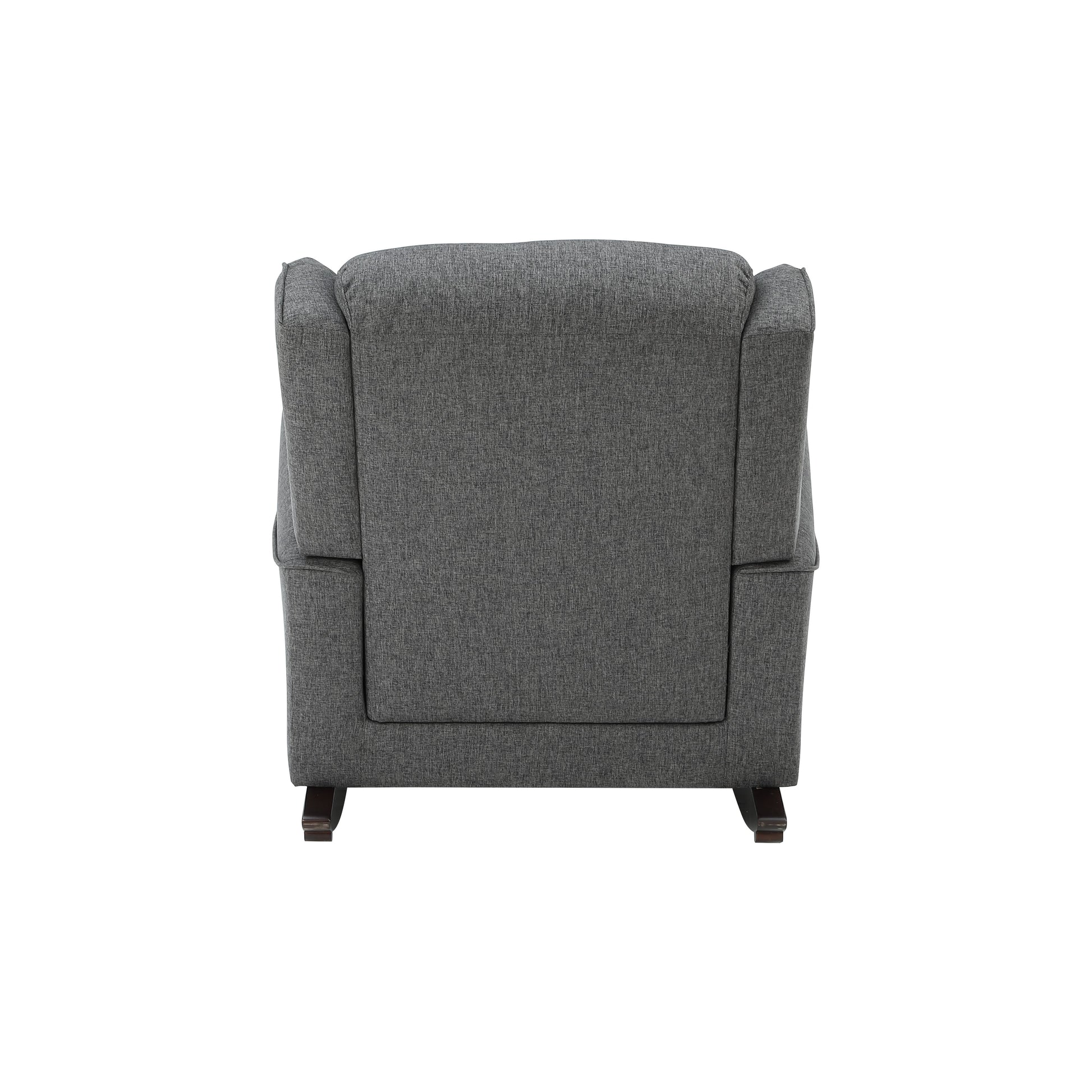Grey Rocking Chair With Flared Arm Cushion Solid Grey Primary Living Space Foam Rocking Chairs Solid Back Wood Fabric