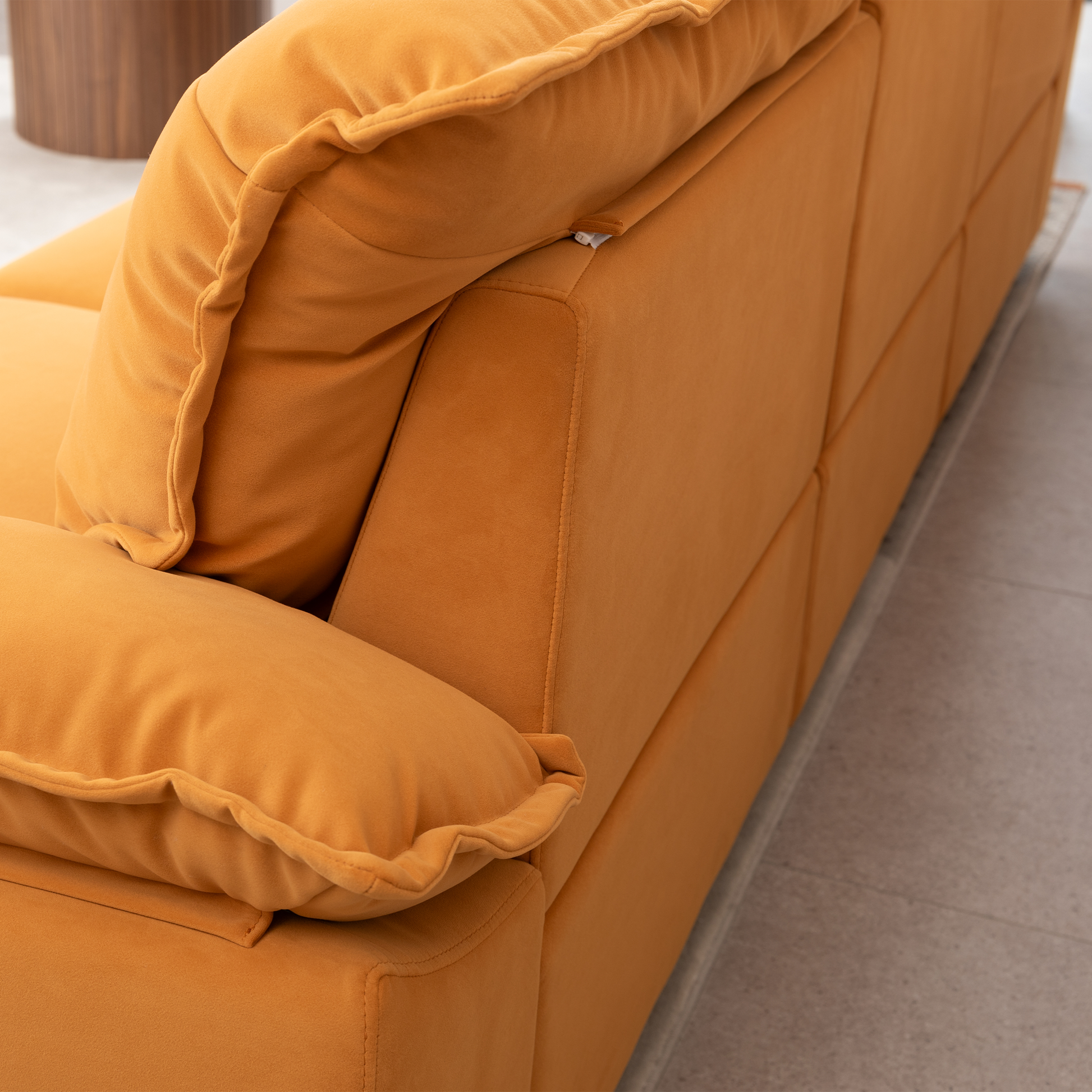 2239O Orange Fabric, Pillowcase Can Be Removed For Cleaning, Backrest Can Also Be Removed, Convenient And Easy To Care,Can Put The Living Room, Bedroom Orange Fabric 3 Seat