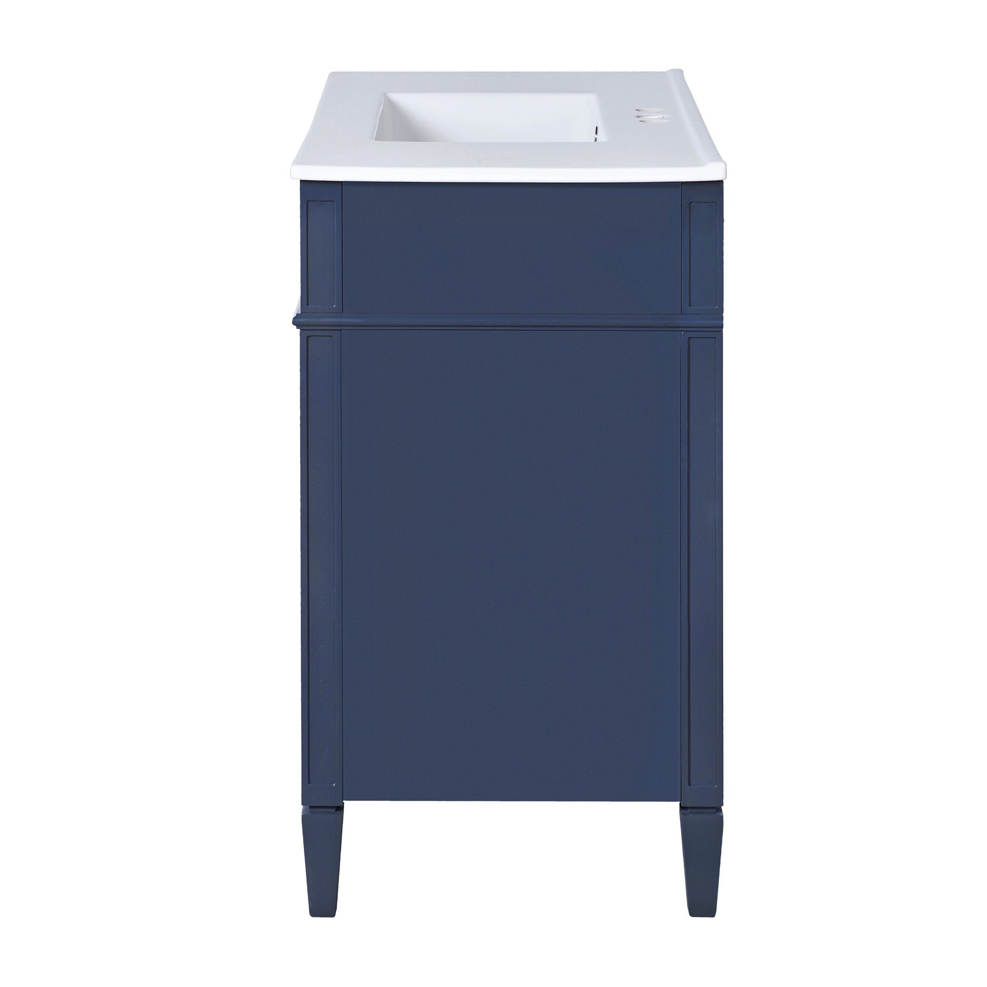 36'' Bathroom Vanity With Top Sink, Modern Bathroom Storage Cabinet With 2 Drawers And A Tip Out Drawer, Single Sink Bathroom Vanity Blue Bathroom Solid Wood Mdf Ceramic,Solid Wood Mdf
