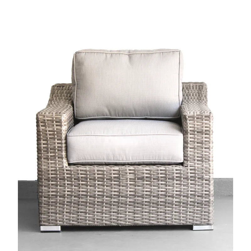 Fully Assembled Wicker 3 Person Seating Set With Cushions Gray Wicker
