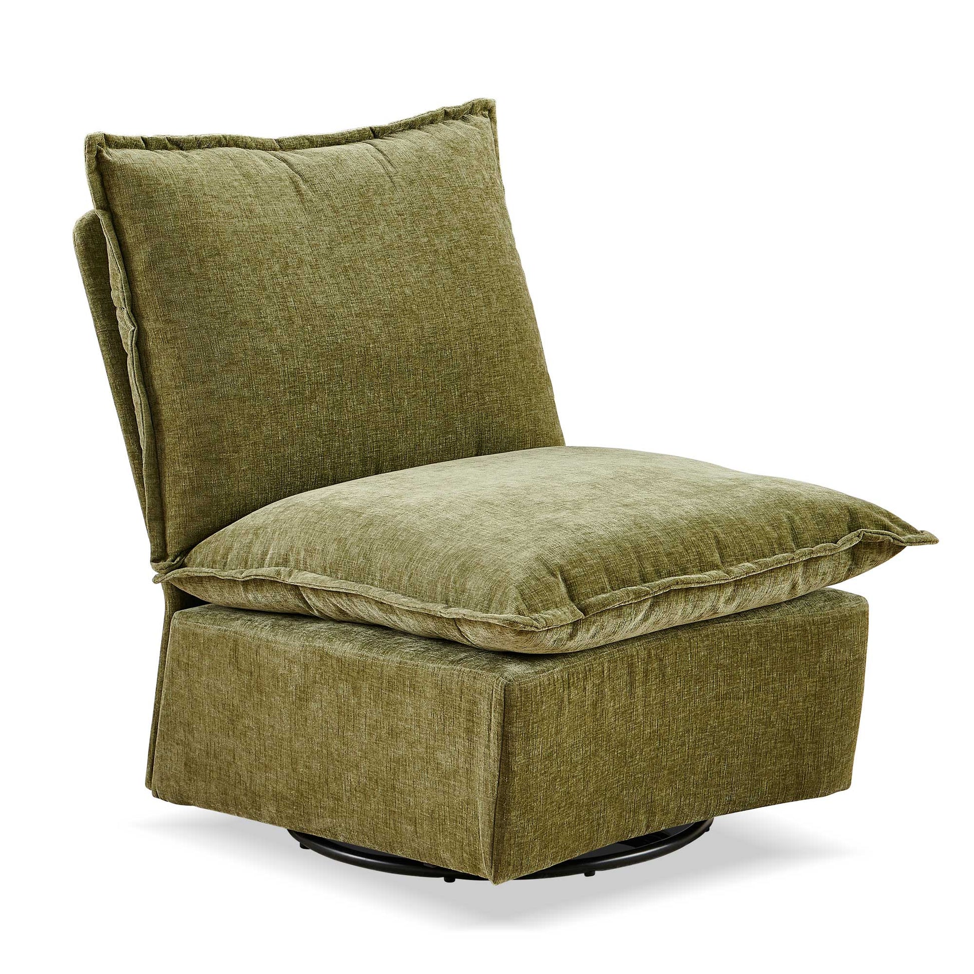 Detachable Green Chenille Single 360 Swivel Rocking Rocker,360 Swivel Sofa Chair & Single Sofa Lounge, Comfortable Seating For Living Room & Bedroom,Green Sofa 1Pc Green Primary Living Space Modern Foam Chenille