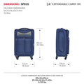 24 Inch Suitcase Navy Blue Blue Oxford Fabric