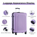 Luggage Sets Abs Pc Hardshell 3Pcs Clearance Luggage Hardside Lightweight Durable Suitcase Sets Spinner Wheels Suitcase With Tsa Lock 20 24 28 ,Purple Purple Abs Pc