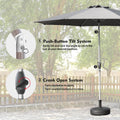 10Ft Patio Umbrella, Outdoor Table Umbrella With Push Button Tilt And Crank, Uv Protection Waterproof Market Sun Umbrella With 8 Sturdy Ribs For Garden, Deck, Backyard, Pool Gray Gray Round Uv Resistant Umbrellas Aluminium