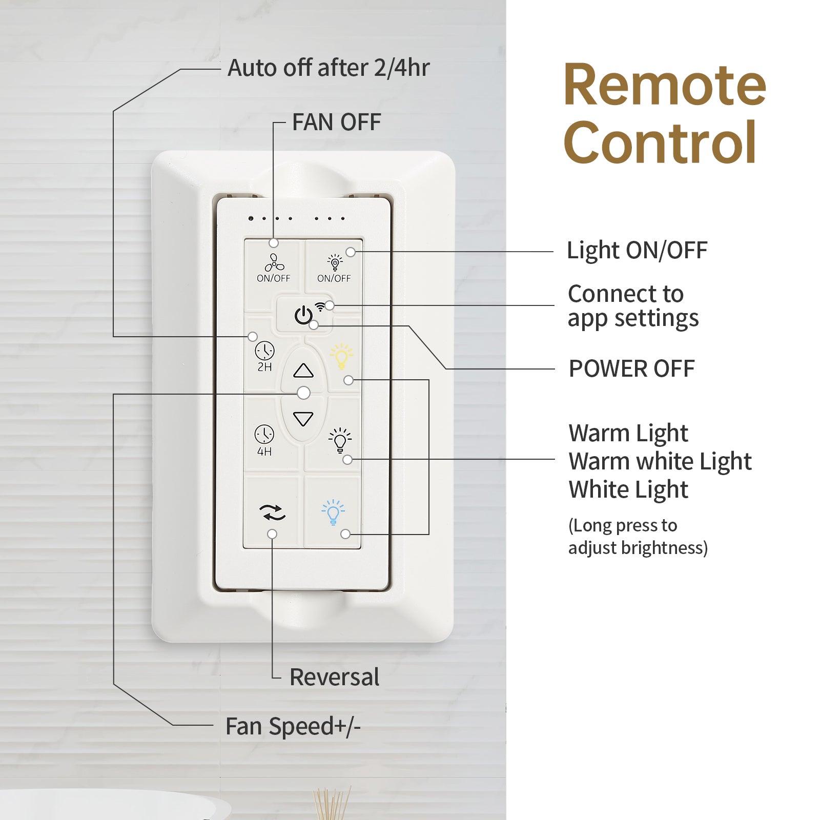 48 Inch Modern S 3 Wood Fan Blade Noiseless Reversible Motor Smart Remote Control White Metal & Wood