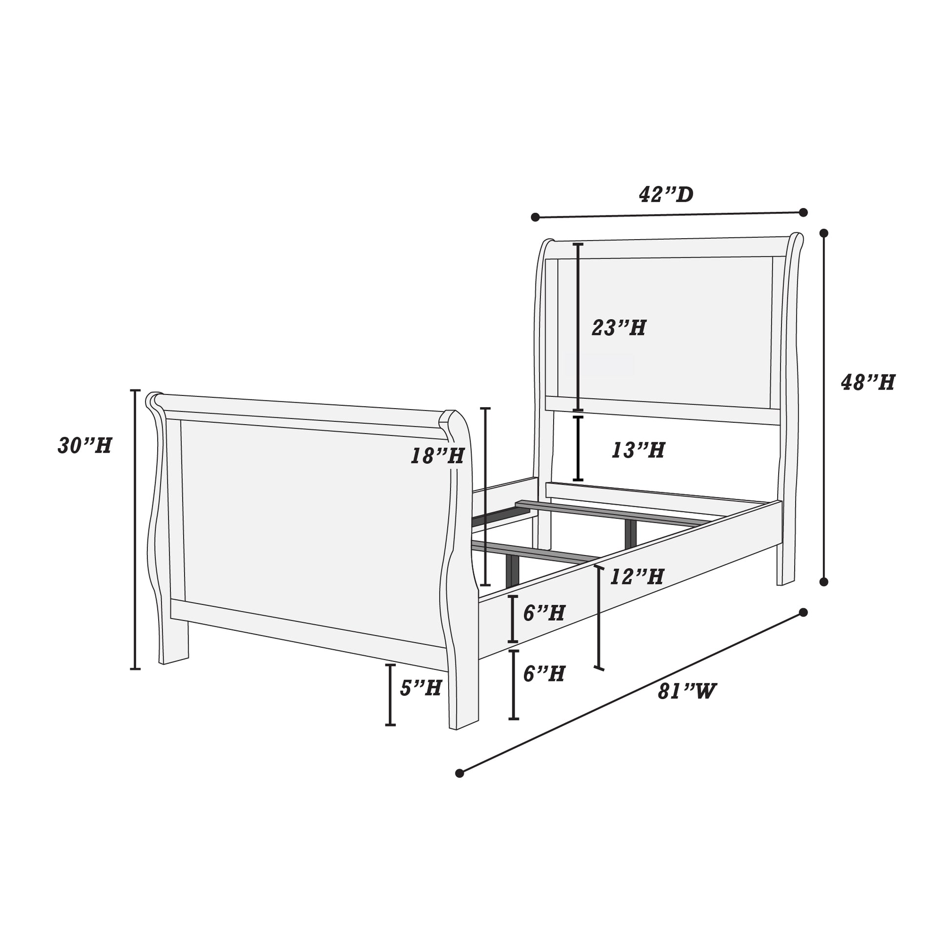 Modern 1Pc Twin Size Bed Bedroom Furniture Sleigh Design Headboard Footboard Plywood 1Pc Bedframe White Color Box Spring Required Twin White Wood Bedroom Contemporary,Modern,Transitional,Ultra Modern Rubberwood Bed Frame Plywood