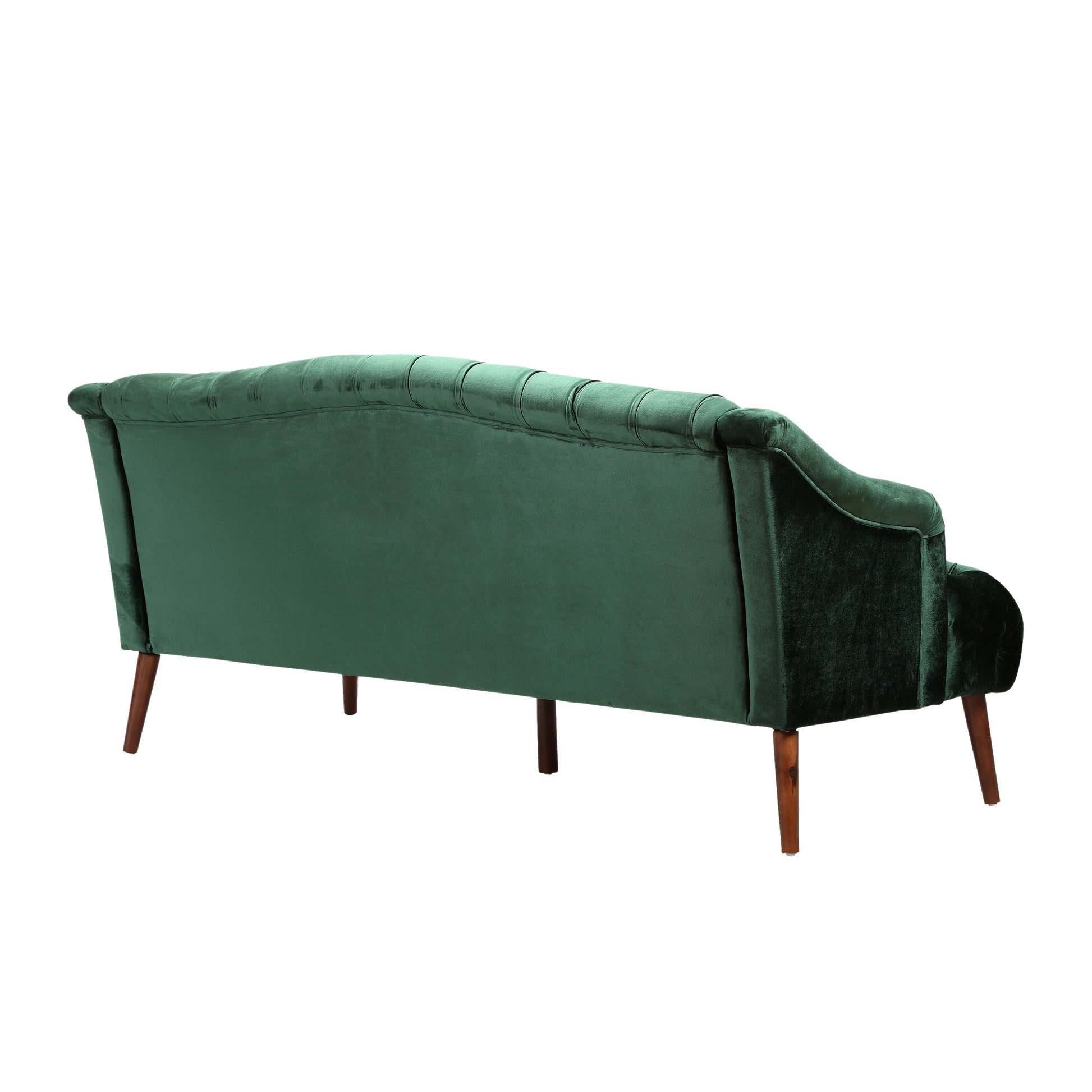 Comfy 3 Seat Sofa With Wooden Legs, Pu, For Living Room And Study Emerald Velvet 3 Seat