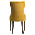Yellow And Espresso Tufted Back Side Chairs Set Of 2 Yellow Dining Room Rubberwood Set Of 2 Wood Fabric