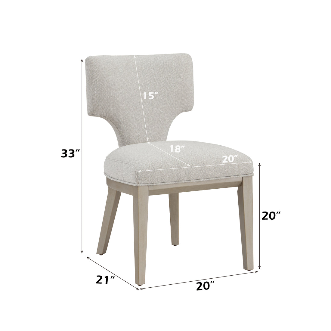 Kasa Linen & Champagne Finish Side Chair Set Of 2 Light Gray Linen,Synthetic Wood