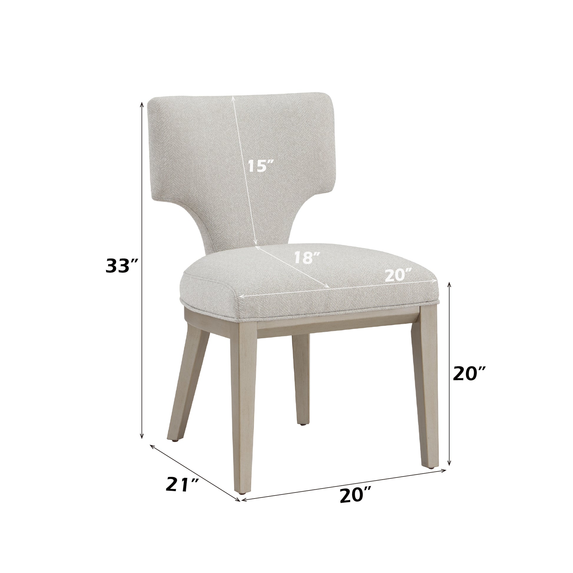Kasa Linen & Champagne Finish Side Chair Set Of 2 Light Gray Linen,Synthetic Wood