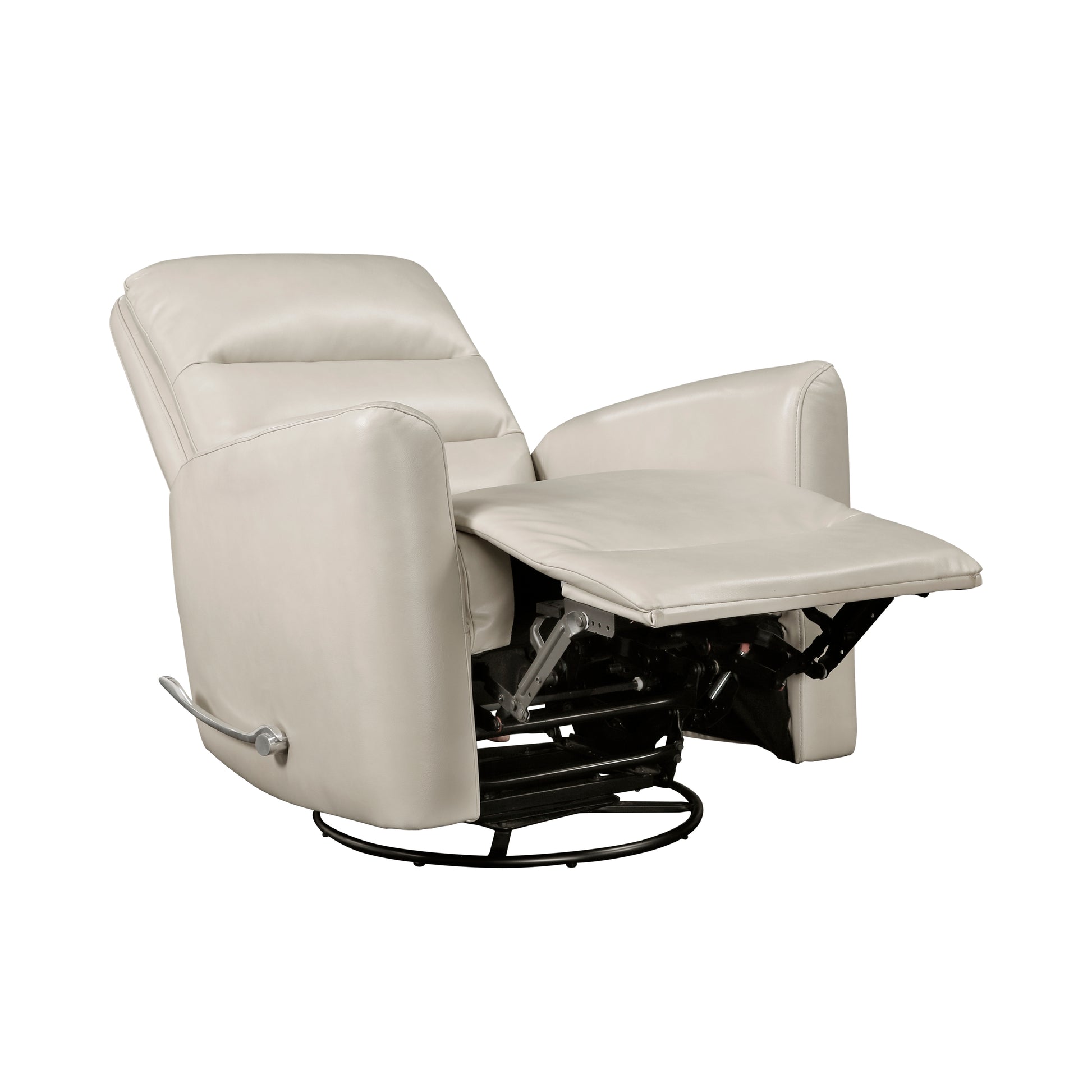 Glider Reclining Chair Swivel Motion Beigefaux Leather Upholstery Luxury Living Room Furniture, Movie Chair Beige Faux Leather Wood Primary Living Space Plywood,Solid Wood